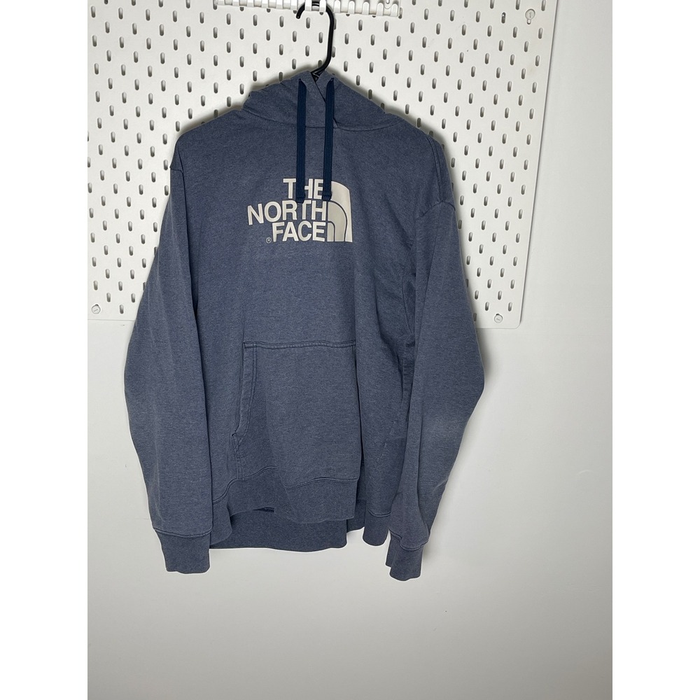 The North Face Mens XL Blue Heather Half Dome Logo Pullover Hoodie Sweatshirt